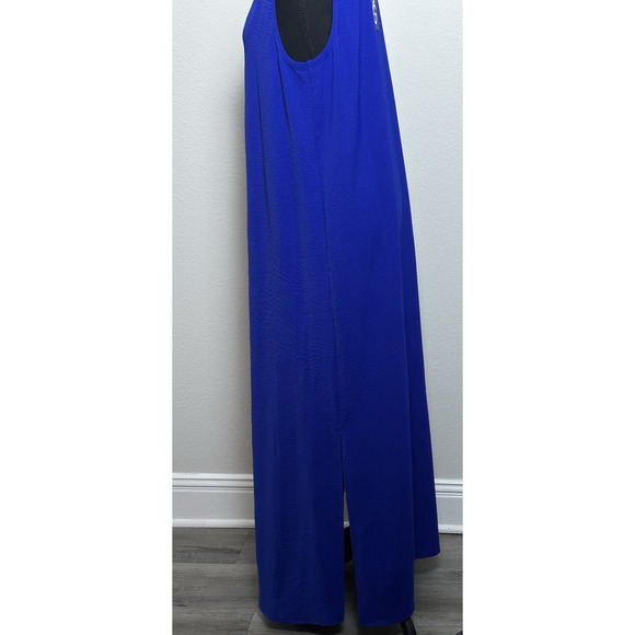 Franne Golde Women’s Royal Blue Santorini Airflow Maxi Dress Size (L) V Neck - Picture 10 of 16
